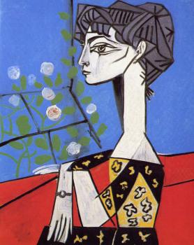 Pablo Picasso : jacqueline with flowers